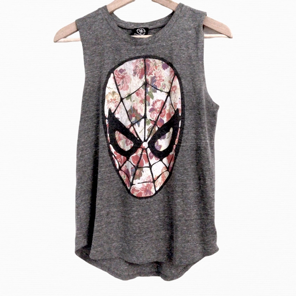 Authentic Marvel Spiderman muscle shirt heather gray size XS